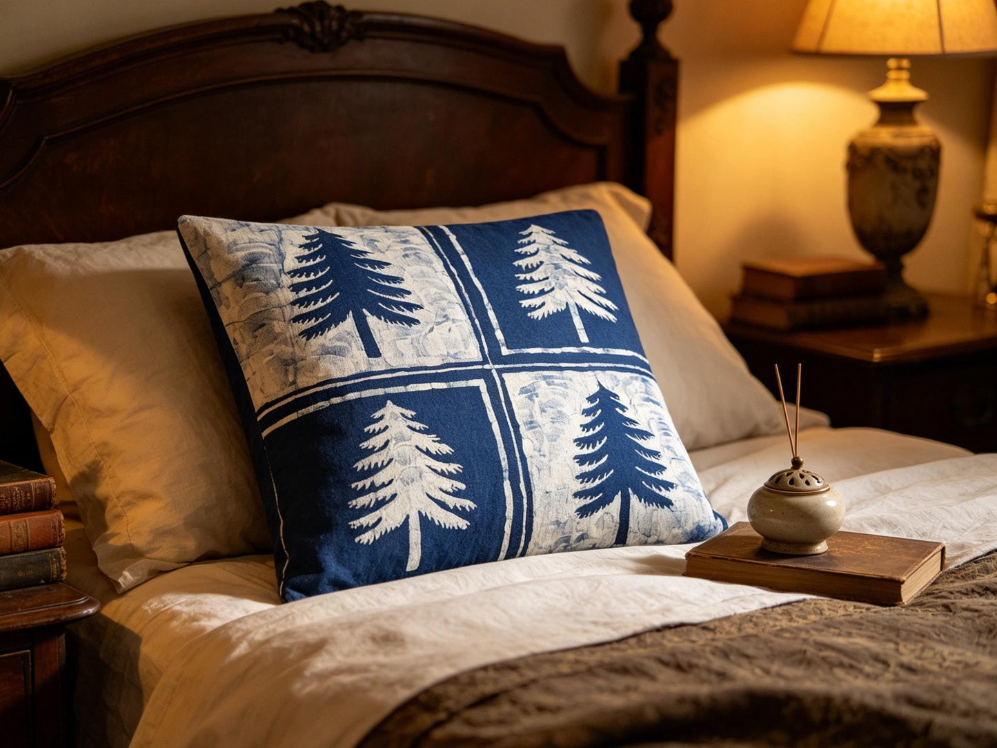 Handmade Indigo Tie-Dye Pillow Cover | Cotton Throw Pillow Cover | Geometric Cushion Cover | Wabi-Sabi Home Decor | Gift for Home