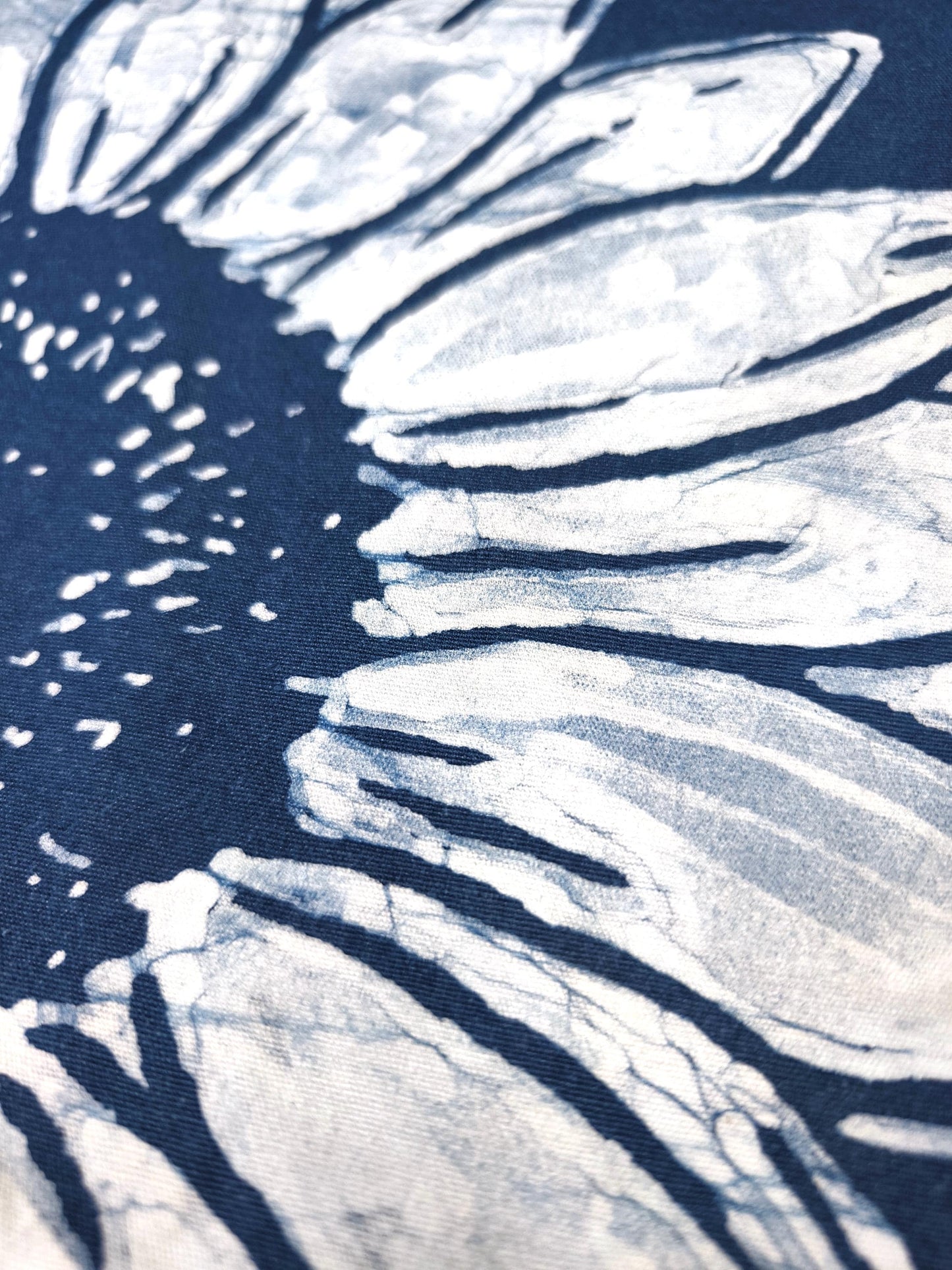 Handmade Botanical Pillow Cover | Indigo Batik Throw Pillow Cover | Cotton Cushion Cover | Wabi-Sabi Home Decor | Gift for Home