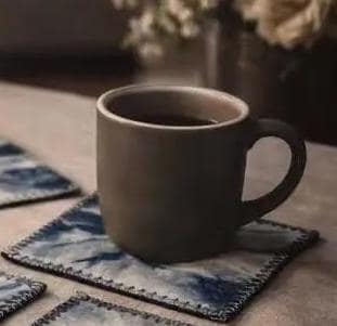 Handmade Indigo Shibori Fabric Coaster Set | Cotton Drink Coasters | Japanese Style Table Decor | Mug Mat | Housewarming Gift
