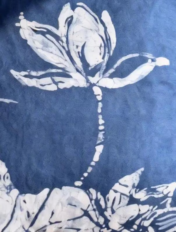 Handmade Lotus Pillow Cover | Indigo Batik Throw Pillow Cover | Cotton Cushion Cover | Wabi-Sabi Home Decor | Gift for Home