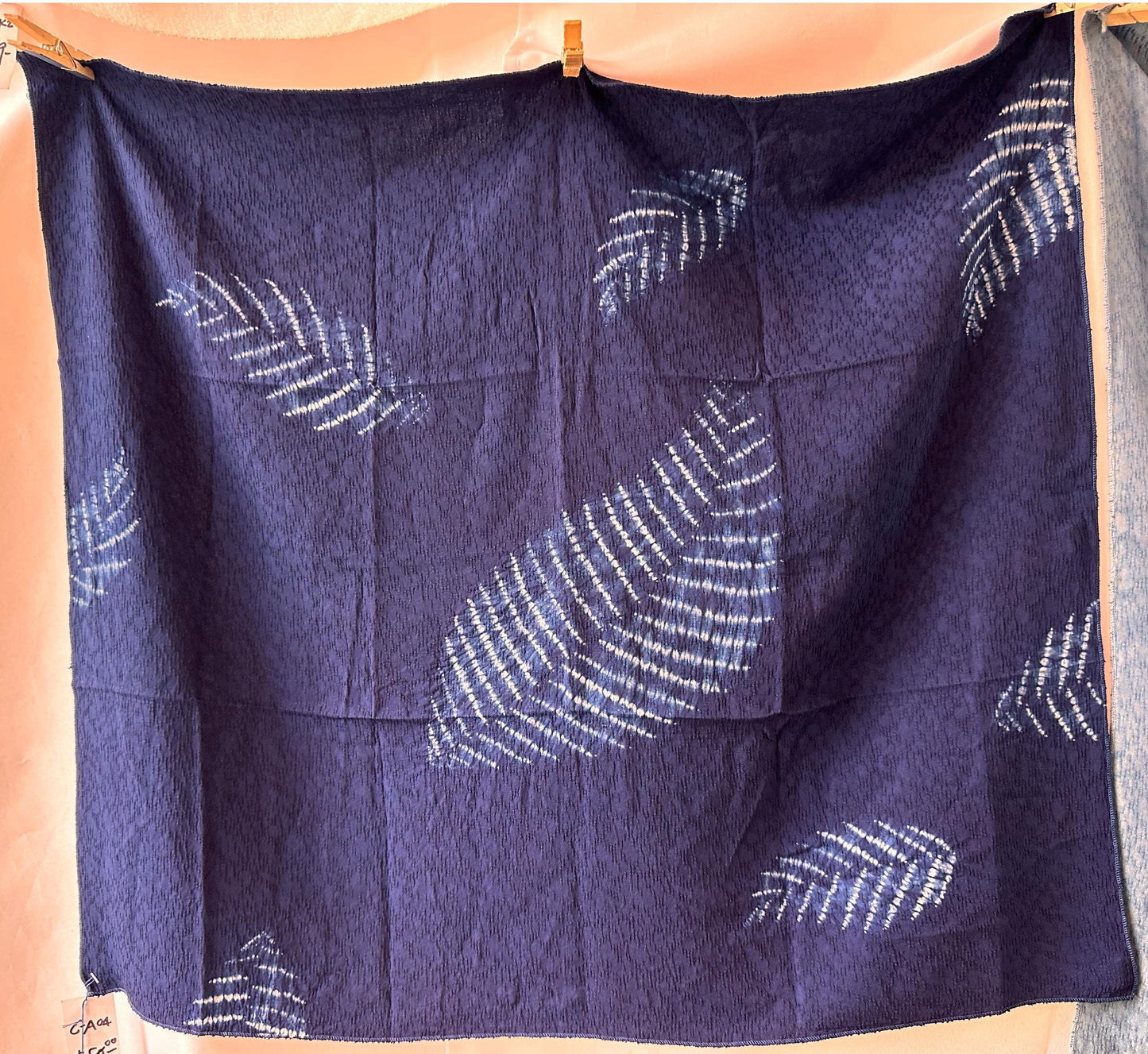 Hand-Dyed Cotton Blend Scarf | Indigo Shibori Square Scarf | Botanical Neck Scarf | Lightweight Fashion Wrap | Gift for Her