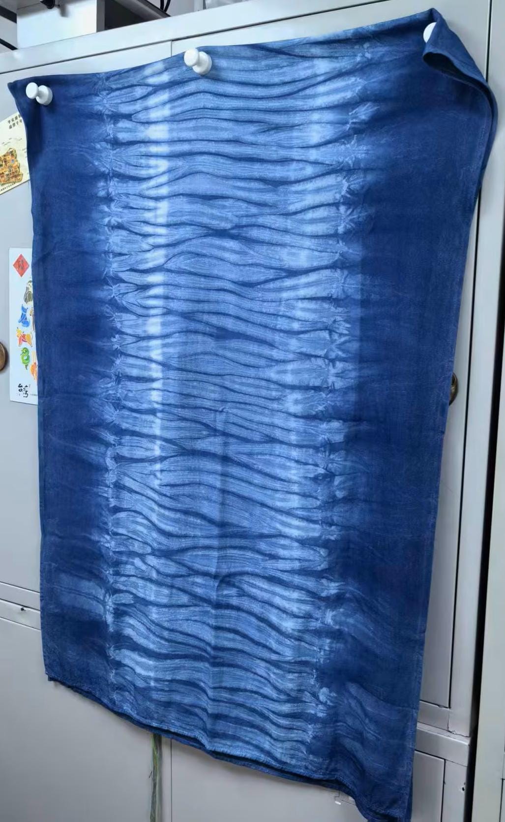 Hand-Dyed Linen Silk Scarf | Indigo Shibori Wrap | Lightweight Shawl | Travel Scarf | Gift for Her