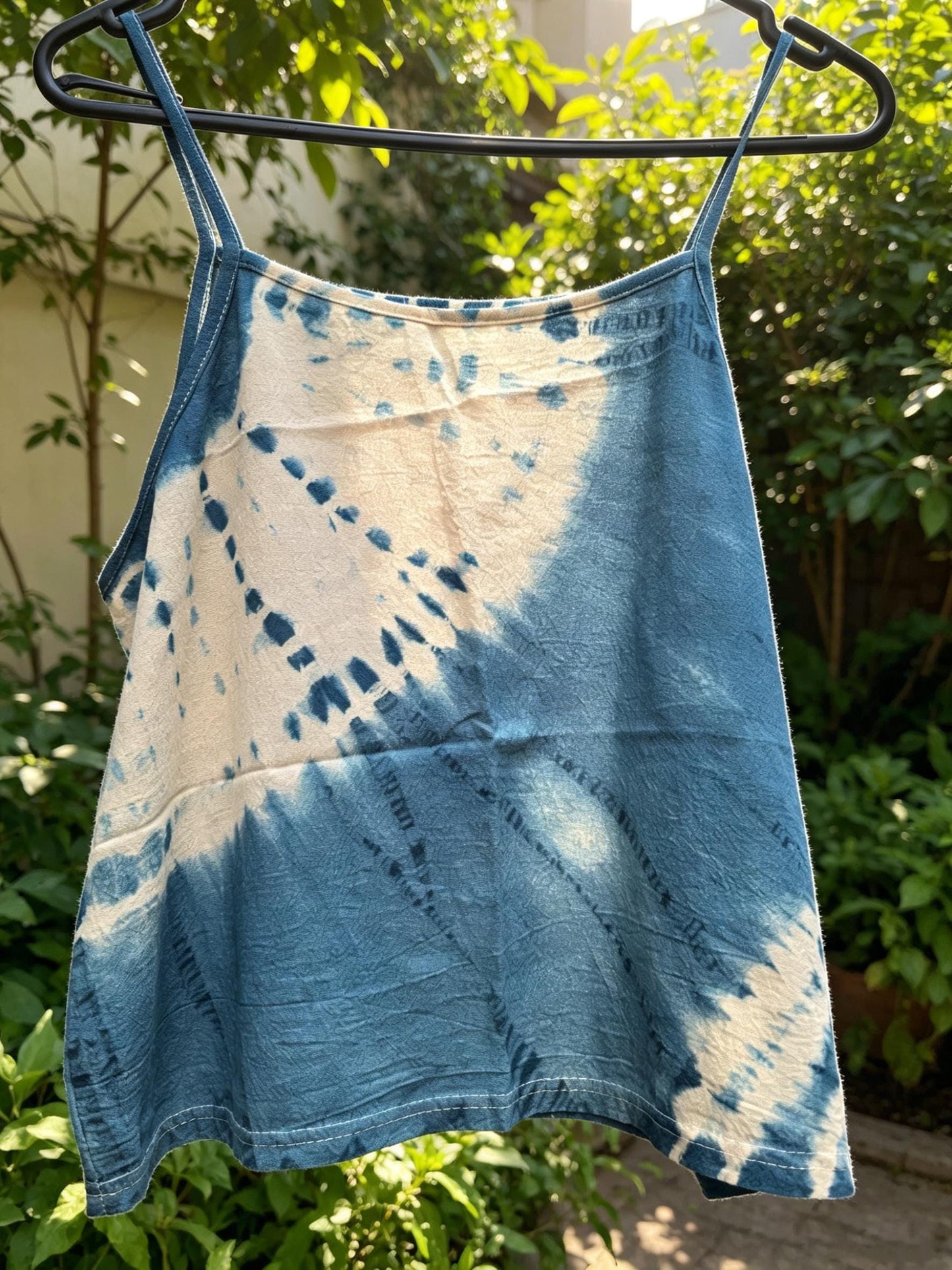 Women's Linen Cotton Tank Top | Hand-Dyed Indigo Camisole | Lightweight Summer Top | Casual Resort Wear | Gift for Her