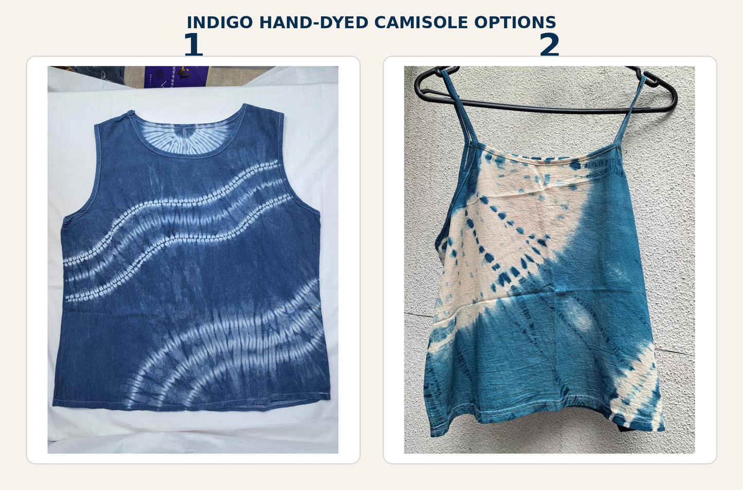 Women's Linen Cotton Tank Top | Hand-Dyed Indigo Camisole | Lightweight Summer Top | Casual Resort Wear | Gift for Her