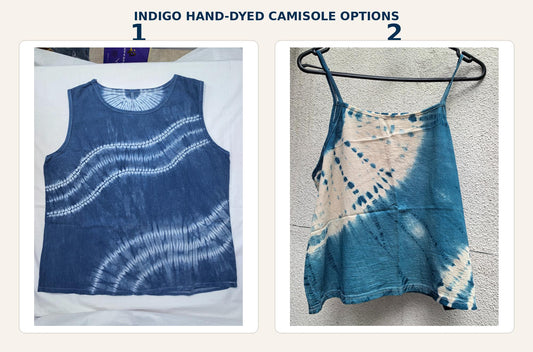 Women's Linen Cotton Tank Top | Hand-Dyed Indigo Camisole | Lightweight Summer Top | Casual Resort Wear | Gift for Her