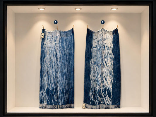 Hand-Dyed Cotton Scarf | Indigo Shibori Wrap | Lightweight Long Scarf | Travel Shawl | Gift for Her
