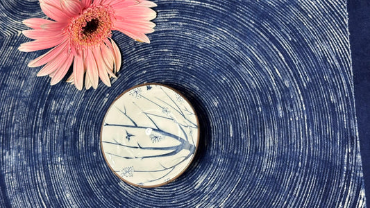 Handmade Cotton Tea Mat | Indigo Batik Tea Table Mat | Zen Table Decor | Meditation Table Runner | Housewarming Gift