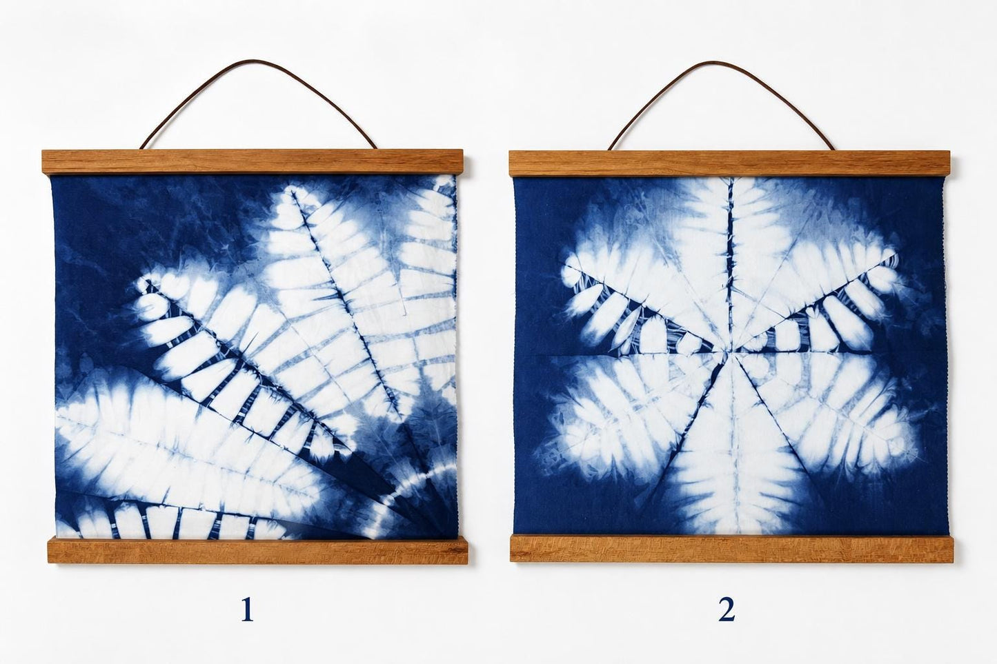 Handmade Botanical Textile Wall Art | Indigo Shibori Wall Hanging | Leaf Wall Decor | Wabi-Sabi Home Decor | Housewarming Gift