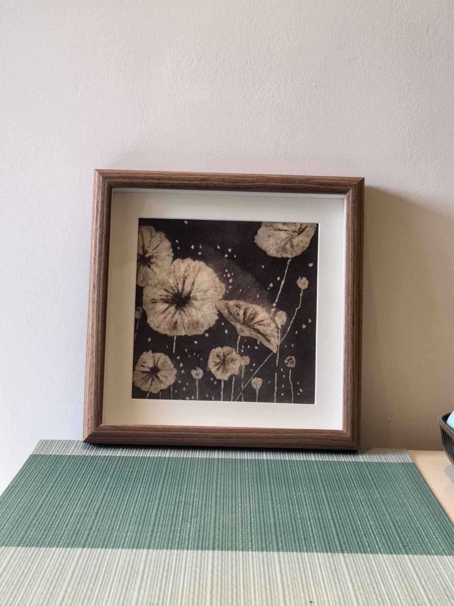 Lotus Textile Wall Art | Handmade Indigo Batik Art | Wabi-Sabi Botanical Decor | Zen Home Decor | Housewarming Gift