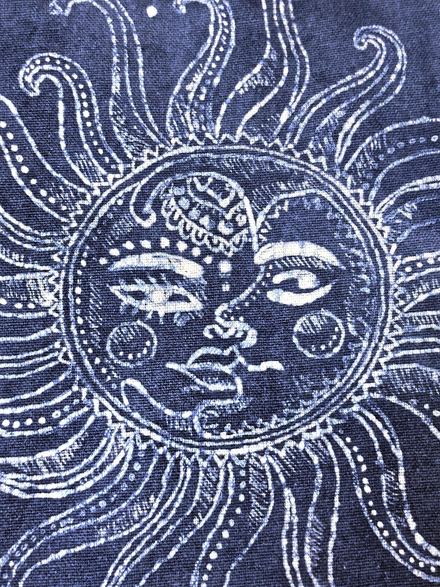 Celestial Textile Wall Art | Handmade Indigo Batik Sun & Moon Art | Zodiac Mandala Decor | Zen Home Decor | Housewarming Gift