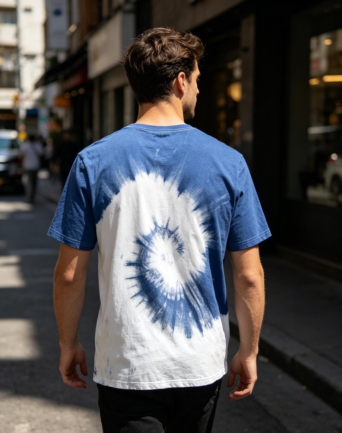 Handmade Indigo Tie-Dye T-Shirt | Natural Indigo Cotton Tee | Unisex Shibori Shirt | Artisan Everyday Wear | Gift for Her & Him