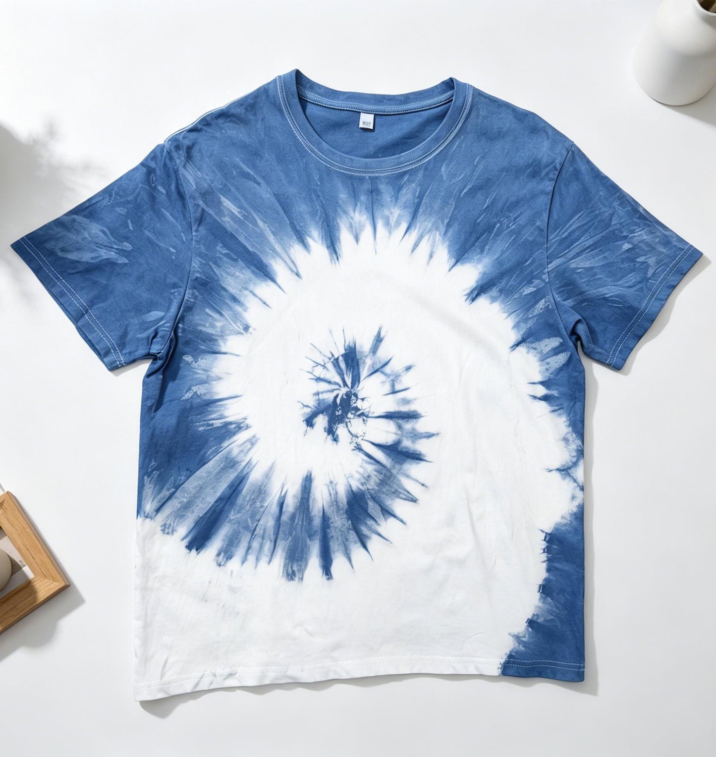 Handmade Indigo Tie-Dye T-Shirt | Natural Indigo Cotton Tee | Unisex Shibori Shirt | Artisan Everyday Wear | Gift for Her & Him