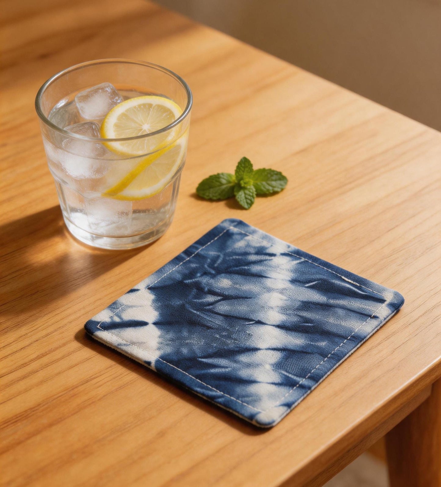 Handmade Fabric Drink Coaster | Double-Sided Indigo Batik Coaster | Cotton Tea Coaster | Table Decor | Housewarming Gift