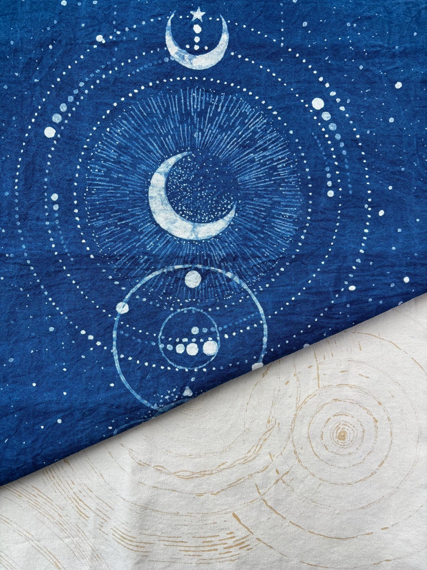 Handmade Tarot Cloth | Indigo Batik Altar Cloth | Celestial Textile Wall Art | Astrology Decor | Meditation Gift