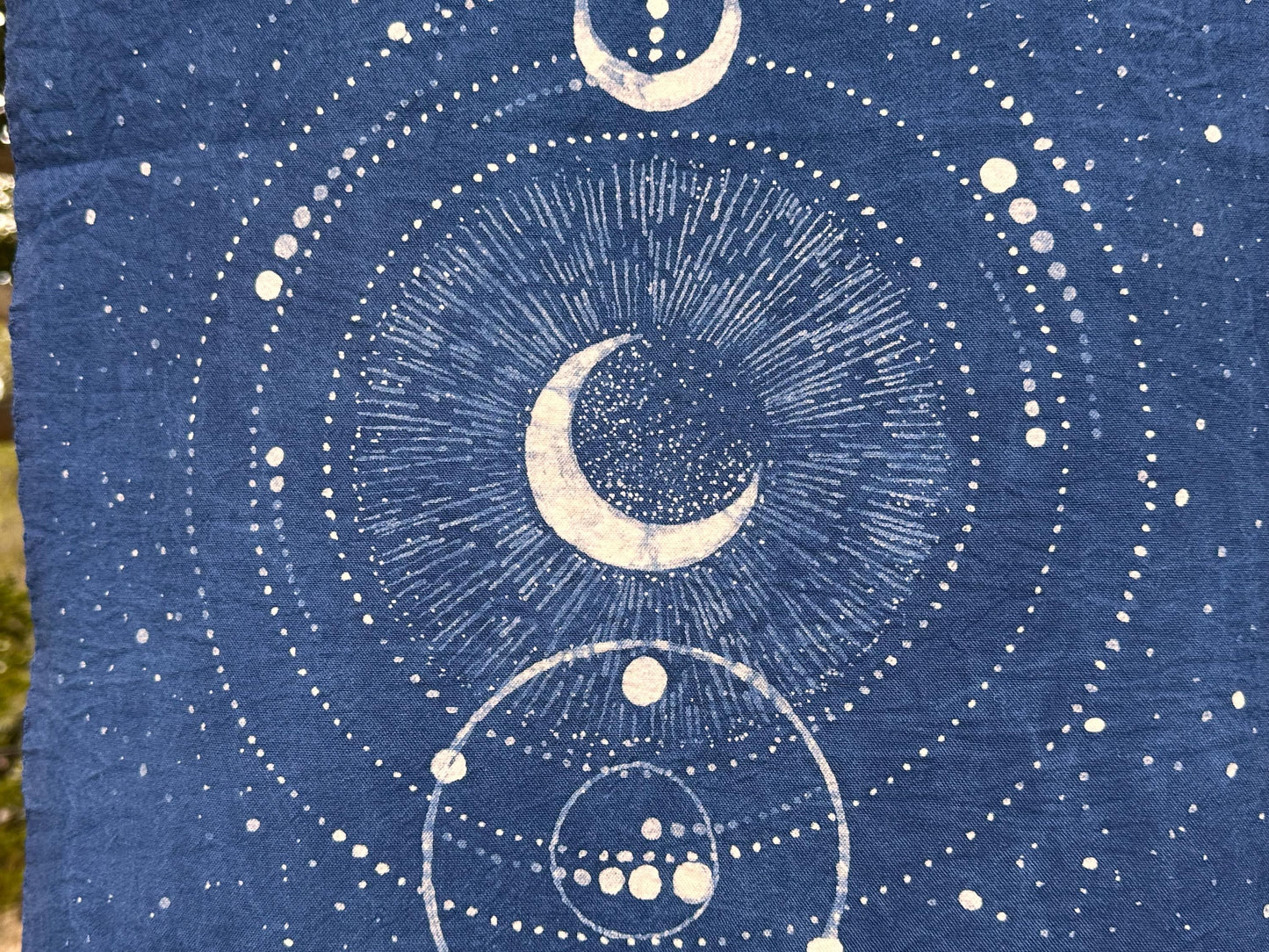Handmade Tarot Cloth | Indigo Batik Altar Cloth | Celestial Textile Wall Art | Astrology Decor | Meditation Gift