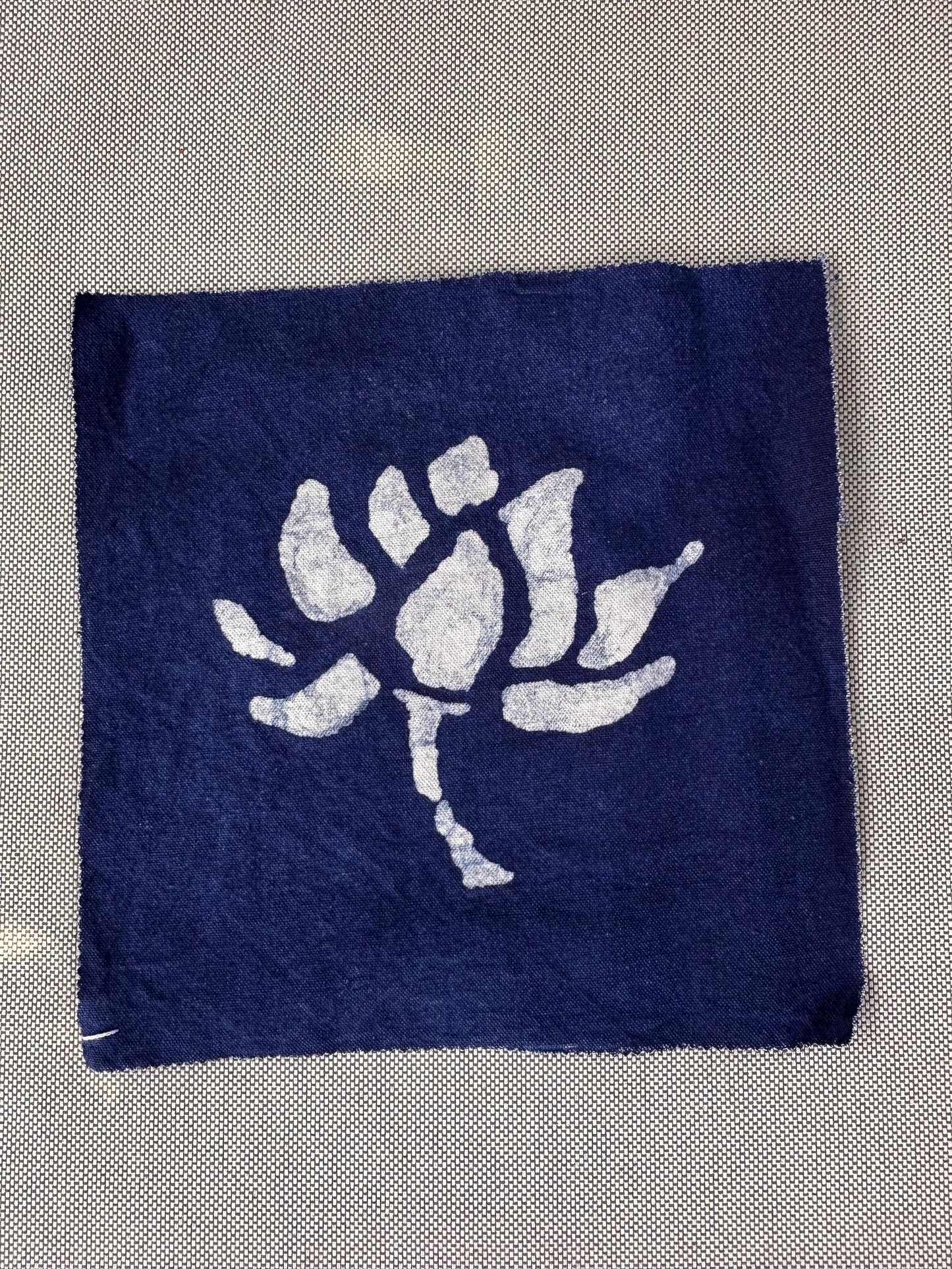 Lotus Textile Wall Art | Handmade Indigo Batik Art | Botanical Zen Home Decor | Tabletop or Wall Display | Housewarming Gift