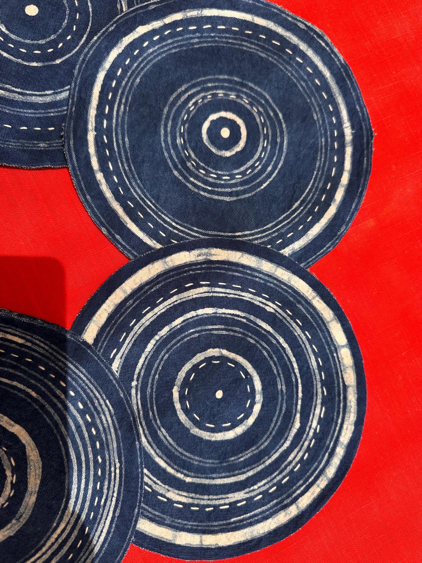 Handmade Indigo Batik Tea Mat | Sashiko Cotton Coaster | Reversible Mug Rug | Japanese Table Decor | Housewarming Gift