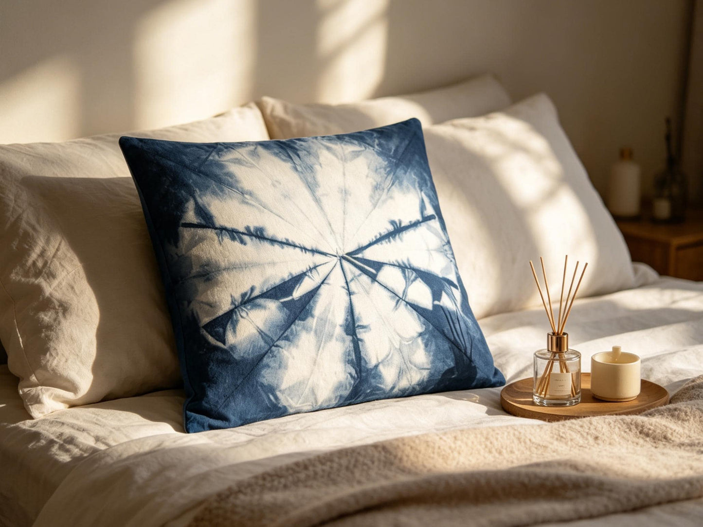Handmade Indigo Batik Pillow Cover | Forest Throw Pillow Cover | Cotton Cushion Cover | Nature Home Decor | Gift for Home