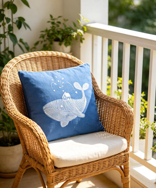 Handmade Animal Pillow Cover | Indigo Batik Throw Pillow Cover | Cotton Cushion Cover | Nursery & Kids Room Decor | Gift for Animal Lovers