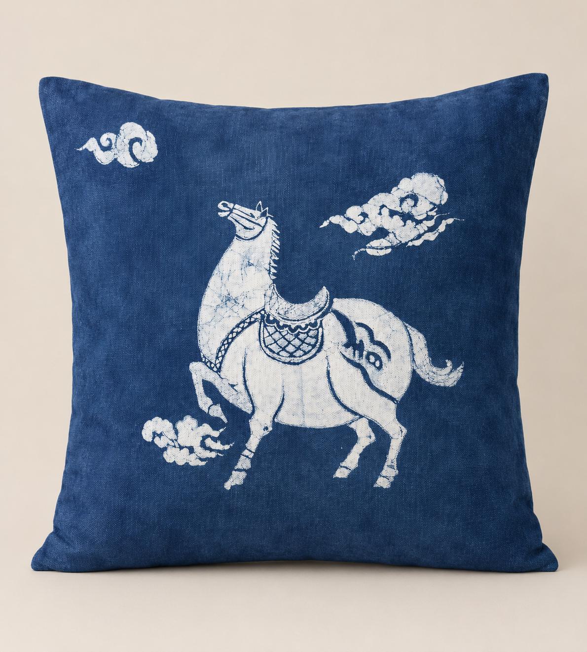 Handmade Animal Pillow Cover | Indigo Batik Throw Pillow Cover | Cotton Cushion Cover | Nursery & Kids Room Decor | Gift for Animal Lovers