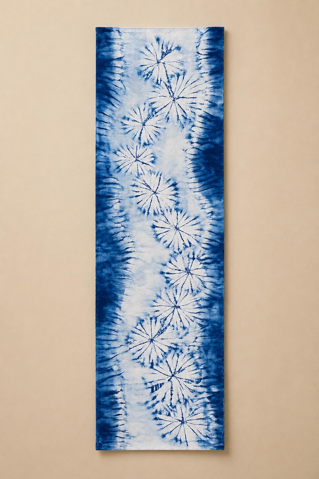 Handmade Indigo Shibori Table Runner | Cotton Decorative Textile | Bed Runner | Wall Hanging | Housewarming Gift
