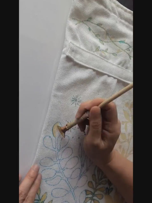 Handmade Cotton Tote Bag | Indigo Batik Botanical Tote | Wildflower Market Bag | Canvas Shoulder Tote | Gift for Her