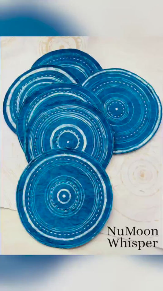 Handmade Indigo Batik Tea Mat | Sashiko Cotton Coaster | Reversible Mug Rug | Japanese Table Decor | Housewarming Gift