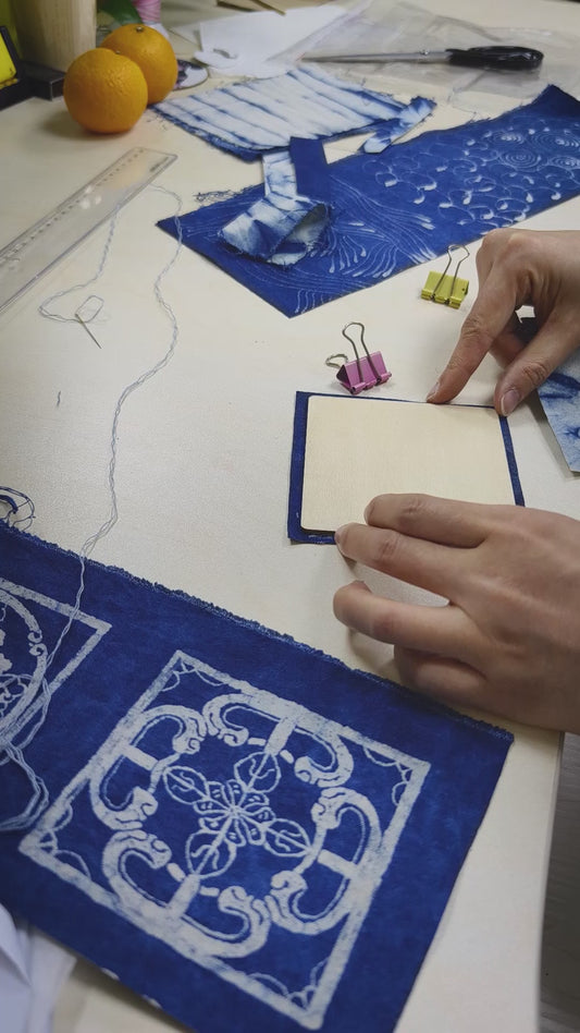 BA-13: Double-Sided Indigo Batik Art Coaster – Functional Craftsmanship