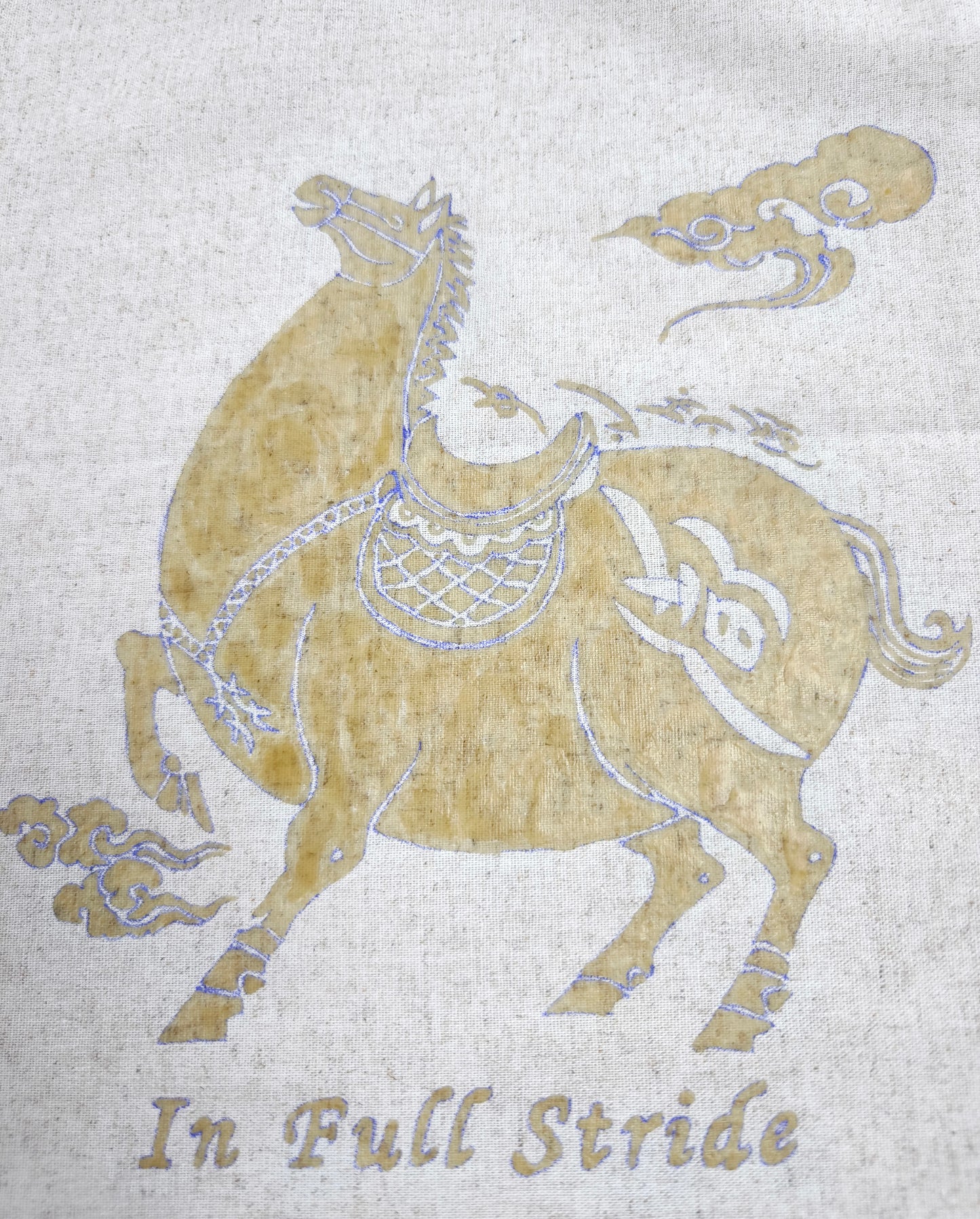 BA-02b: Hand-Painted Batik 2026 Chinese Zodiac Horse Calendar Wall Art -S