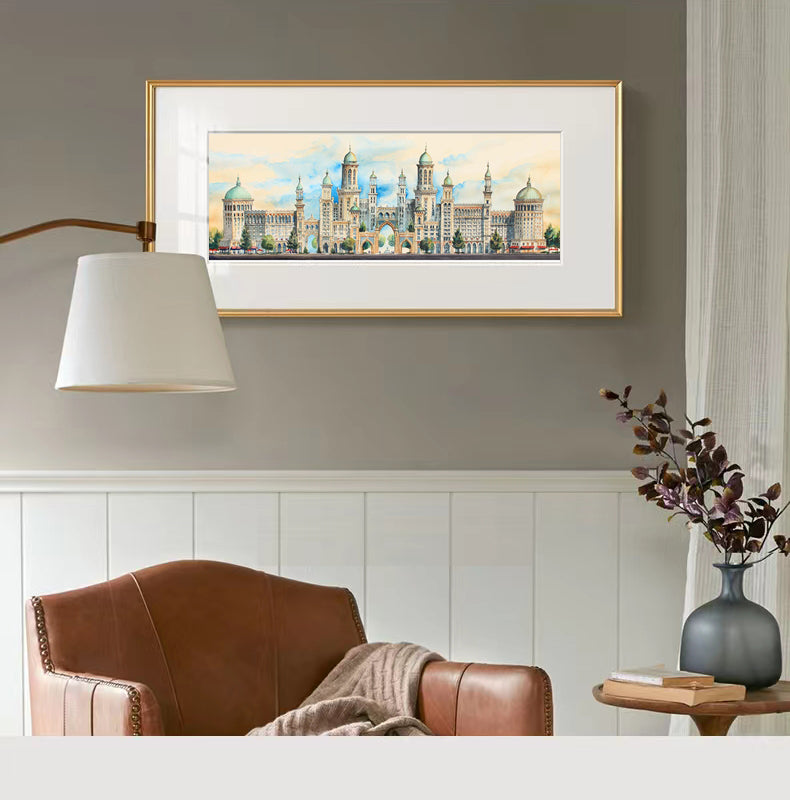 City of Golden Spires – Limited Edition Architectural Art Print | Cityscape Wall Decor (AP-01)