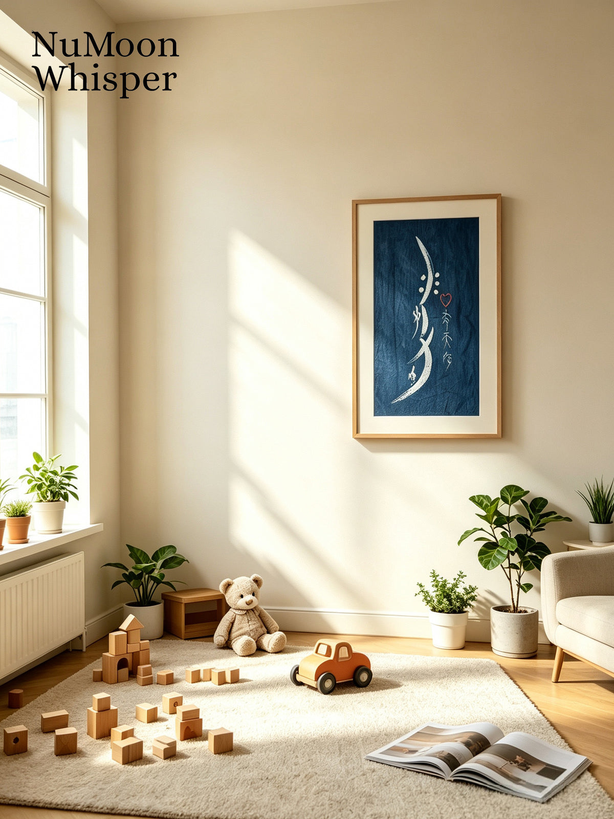 Nüshu Calligraphy Indigo Batik Wall Art, Free Spirit Within, Handmade Chinese Textile Art, Natural Indigo Wall Decor