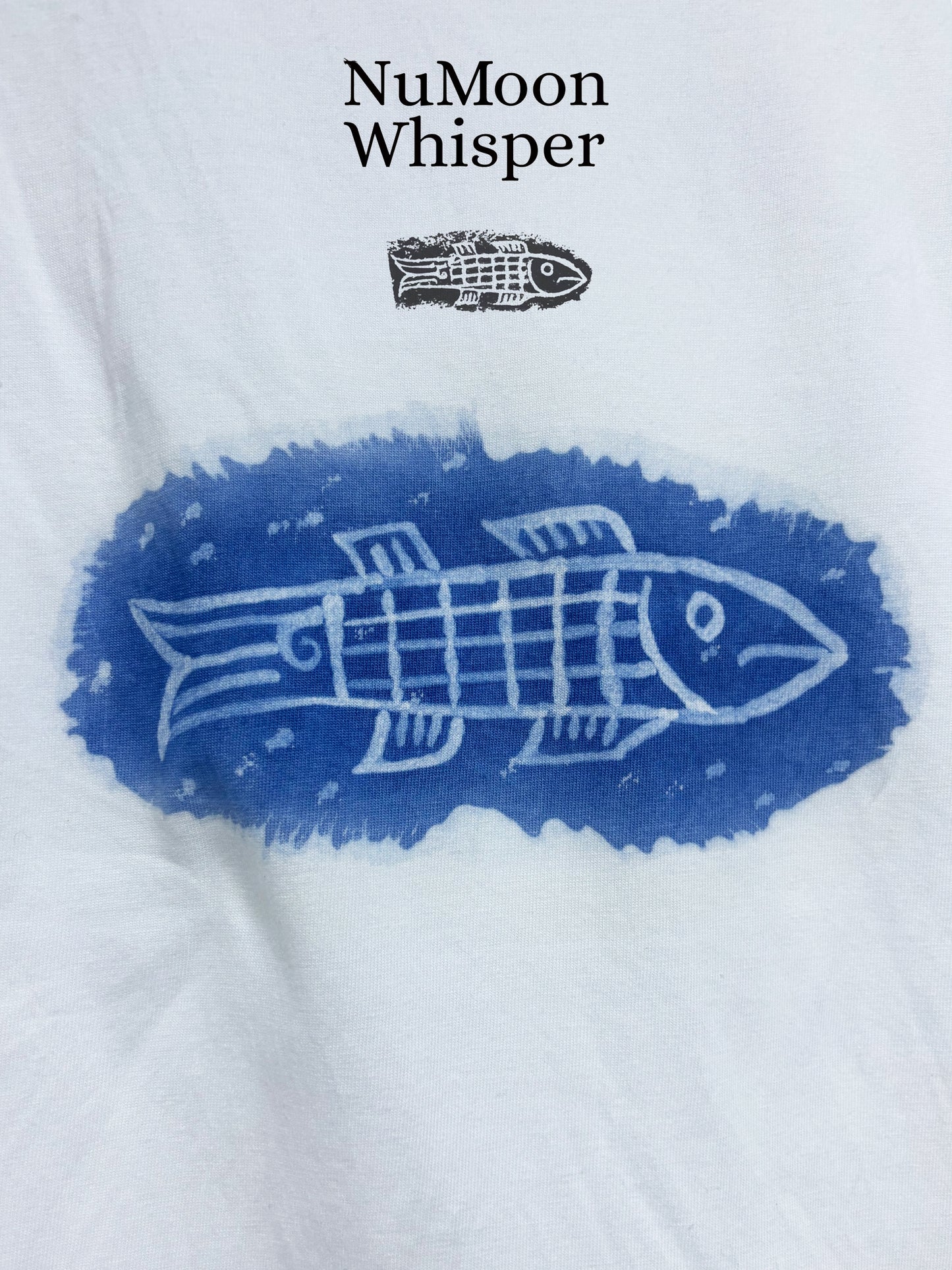 Handmade Han Dynasty Fish Batik T-Shirt | Natural Indigo Cotton Graphic Tee | Oriental Traditional Shirt | Hand-Dyed Unisex Art Tee | Cultural Gift