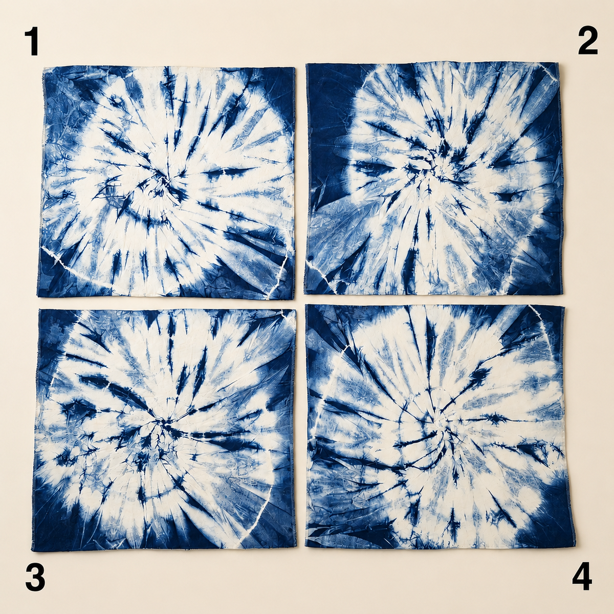 Handmade Cotton Placemats | Indigo Shibori Table Mats | Blue & White Dining Table Decor | Set or Single | Housewarming Gift